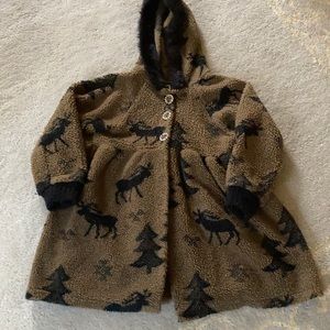 Girls hooded fleece coat